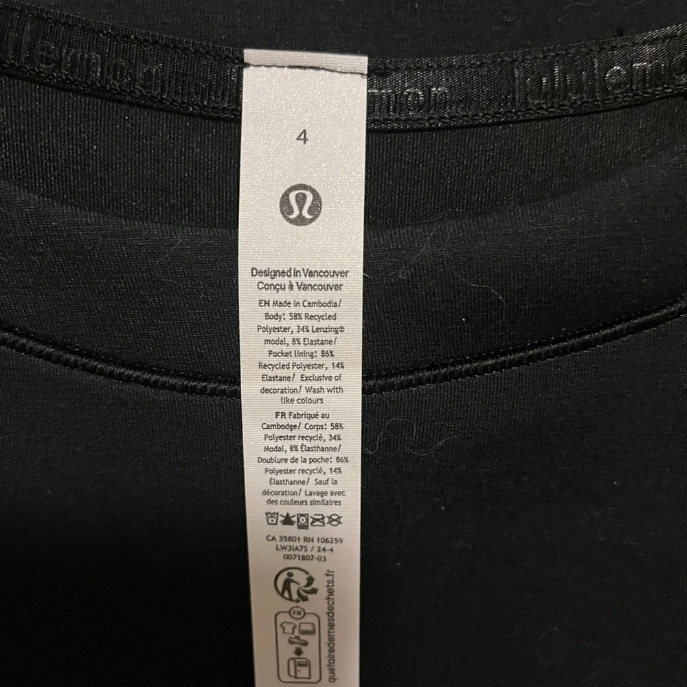 NWT lululemon athletica Black Sweatshirt Smooth Spacer Cropped Pullover Logo - Picture 3 of 6